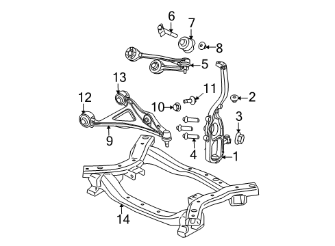 2008 Dodge Charger Front Suspension, Control Arm Diagram 1 - Thumbnail