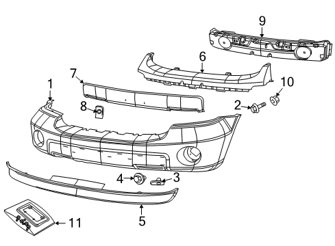 2009 Chrysler Aspen Front Bumper Diagram 1 - Thumbnail