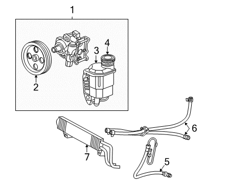 2008 Dodge Ram 2500 P/S Pump & Hoses, Steering Gear & Linkage Diagram 7 - Thumbnail