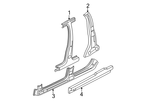 2000 Dodge Neon Center Pillar & Rocker Diagram