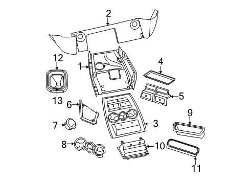 2008 Dodge Ram 1500 Front Console, Rear Console Diagram 4 - Thumbnail