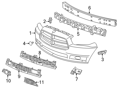2011 Dodge Charger Bumper & Components - Front Diagram