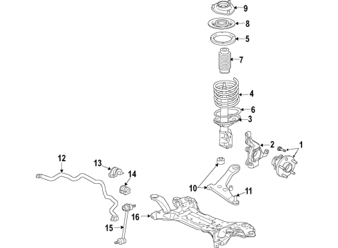 2015 Chrysler 200 Front Suspension, Control Arm, Stabilizer Bar Diagram 2 - Thumbnail