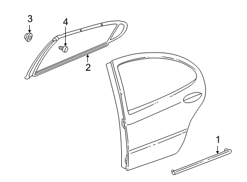 1999 Chrysler 300M Exterior Trim - Rear Door Diagram