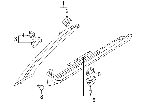 2002 Chrysler Sebring Interior Trim - Pillars, Rocker & Floor Diagram 2 - Thumbnail