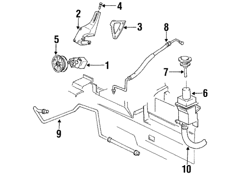 1993 Chrysler Concorde P/S Pump & Hoses, Steering Gear & Linkage Diagram
