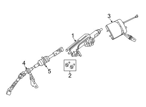 2013 Jeep Grand Cherokee Steering Column & Wheel, Shroud, Switches & Levers Diagram 1 - Thumbnail
