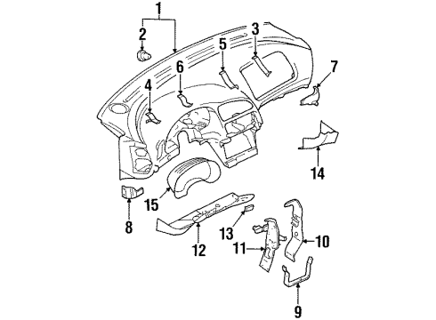 1999 Chrysler Sebring Cluster & Switches, Instrument Panel Diagram 4 - Thumbnail
