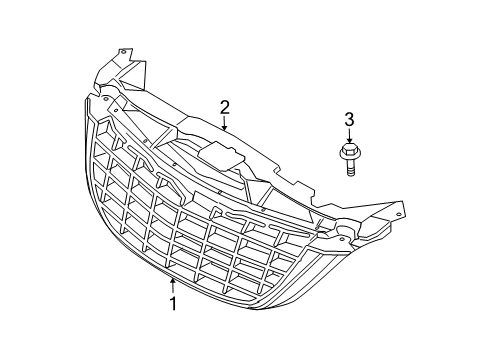 2005 Chrysler Pacifica Grille & Components Diagram