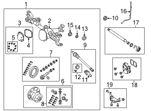 2020 Jeep Gladiator Front Axle & Carrier Diagram