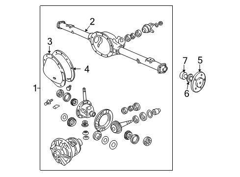 2009 Dodge Dakota Axle & Differential - Rear Diagram 1 - Thumbnail
