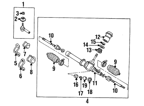 1994 Dodge Colt P/S Pump & Hoses, Steering Gear & Linkage Diagram 2 - Thumbnail