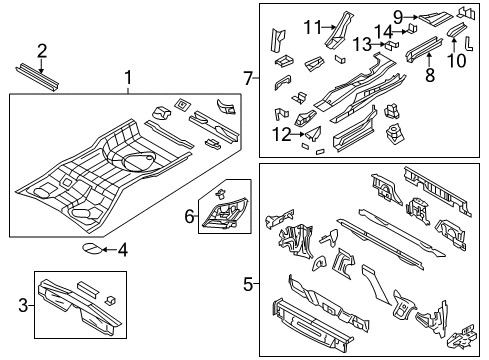 2012 Chrysler 200 Rear Body - Floor & Rails Diagram 1 - Thumbnail