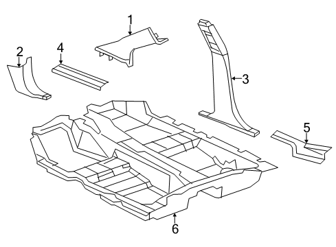 2013 Chrysler 200 Interior Trim - Pillars, Rocker & Floor Diagram 2 - Thumbnail