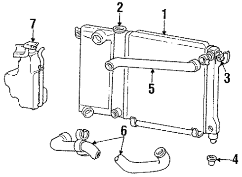 1992 Dodge Spirit Cooling System, Radiator, Water Pump, Cooling Fan Diagram 1 - Thumbnail
