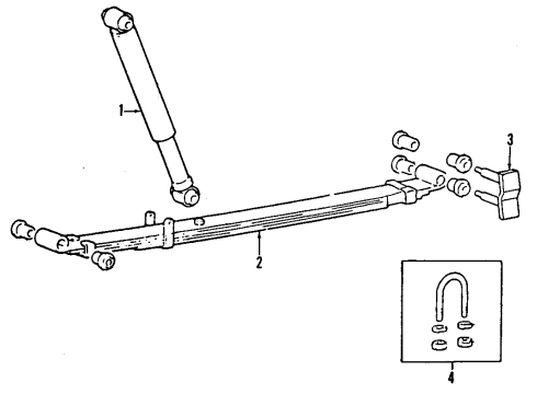 1989 Dodge Raider Rear Suspension Components, Axle Housing Diagram 1 - Thumbnail