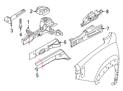 2019 Jeep Renegade Rails & Components Diagram