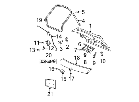 2009 Dodge Caliber Gate & Hardware Diagram