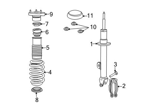 2010 Dodge Charger Struts & Components - Front Diagram 1 - Thumbnail