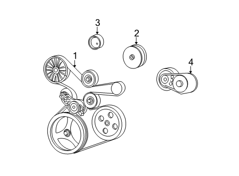 2003 Jeep Liberty Belts & Pulleys, Maintenance Diagram 1 - Thumbnail