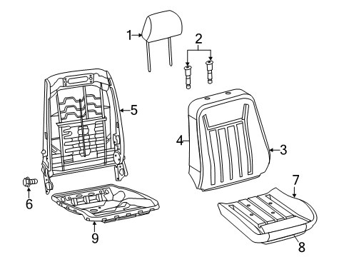 2018 Chrysler 300 Front Seat Components Diagram 5 - Thumbnail
