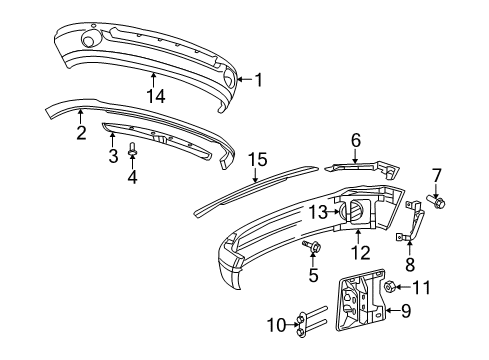 2008 Dodge Ram 1500 Front Bumper Diagram 2 - Thumbnail
