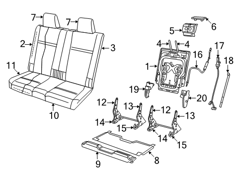2010 Dodge Journey Rear Seat Components Diagram 7 - Thumbnail
