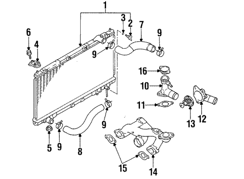 1997 Dodge Avenger Radiator & Components Diagram 4 - Thumbnail