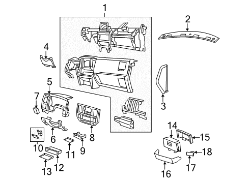 2007 Dodge Ram 1500 Instrument Panel, Body Diagram 2 - Thumbnail