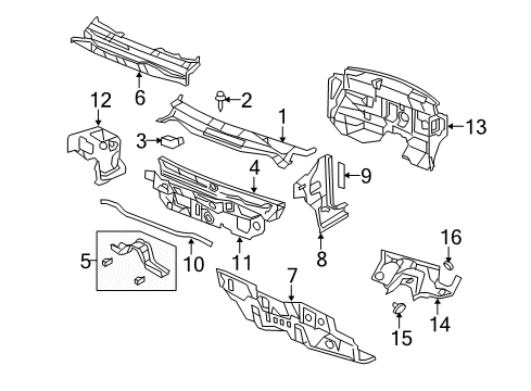 2009 Dodge Caliber Cowl Diagram