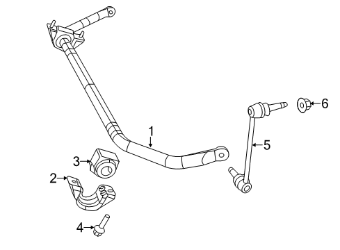 2013 Dodge Charger Stabilizer Bar & Components - Front Diagram 1 - Thumbnail