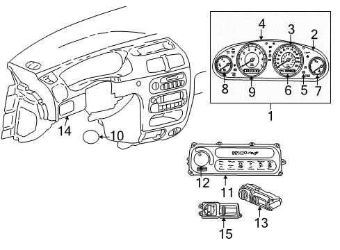 1999 Chrysler 300M A/C & Heater Control Units Diagram