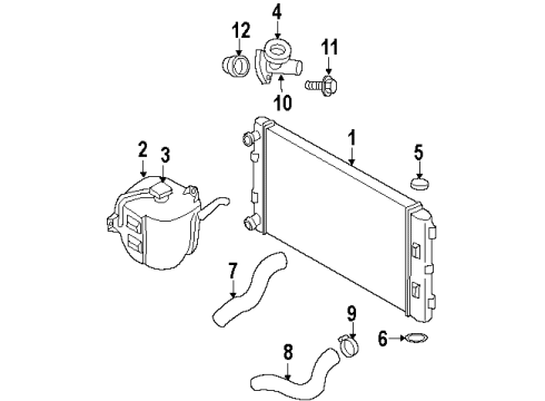 2000 Chrysler Cirrus Radiator & Components Diagram 1 - Thumbnail