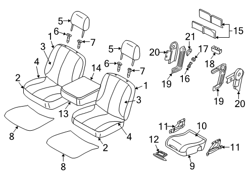 2005 Dodge Ram 1500 Front Seat Components Diagram 11 - Thumbnail