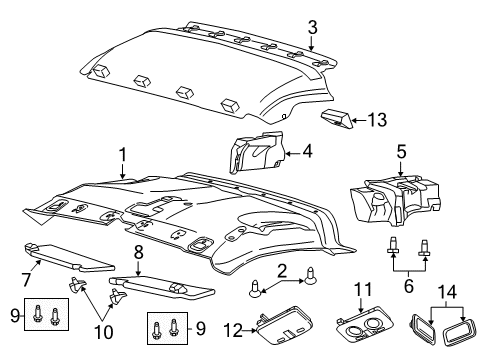 2024 Ram ProMaster 3500 Interior Trim - Roof Diagram 1 - Thumbnail