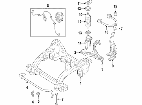 2009 Jeep Commander Front Suspension, Control Arm, Stabilizer Bar Diagram 2 - Thumbnail