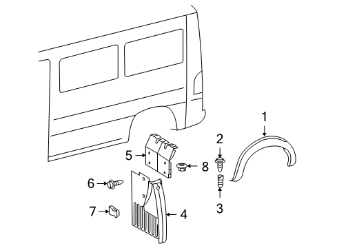 2005 Dodge Sprinter 2500 Exterior Trim - Side Panel Diagram 1 - Thumbnail