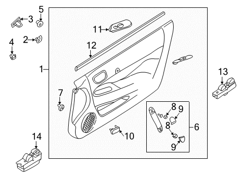2002 Dodge Stratus Interior Trim - Door Diagram