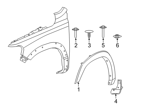 2019 Ram 1500 Exterior Trim - Fender Diagram