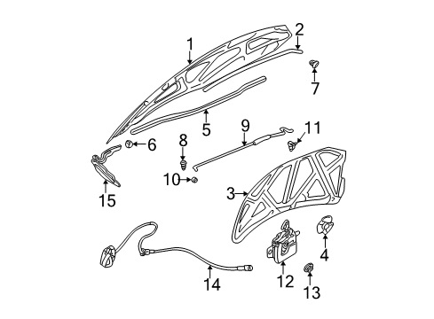 2006 Dodge Stratus Hood & Components Diagram