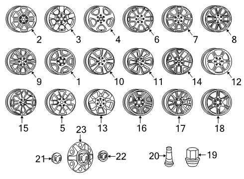 2019 Ram 1500 Wheels, Covers & Trim Diagram
