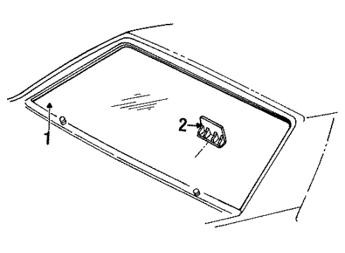 1992 Chrysler Imperial Glass & Hardware - Back Glass Diagram