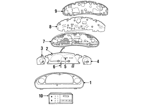 1994 Chrysler New Yorker Instrument Gauges, Sound System Diagram