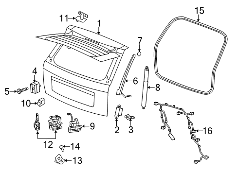 2011 Jeep Grand Cherokee Gate & Hardware Diagram