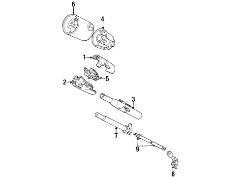 1987 Chrysler LeBaron Steering Column & Shroud, Switches & Levers Diagram 5 - Thumbnail