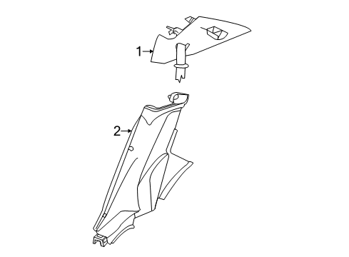 2012 Chrysler 200 Interior Trim - Quarter Panels Diagram 2 - Thumbnail