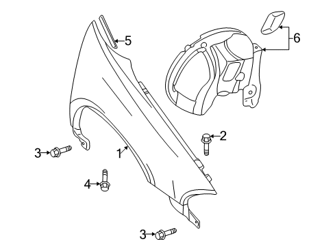 2000 Chrysler Concorde Fender & Components Diagram