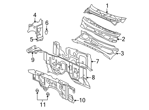 2007 Dodge Dakota Cab Cowl Diagram 2 - Thumbnail