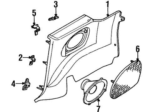 1998 Chrysler Sebring Interior Trim - Quarter Panels Diagram 1 - Thumbnail
