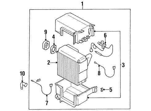 1995 Chrysler Sebring A/C Evaporator Components Diagram